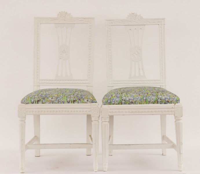Stolar ett par, gustavianska Lindomearbeten, 1800-talets början