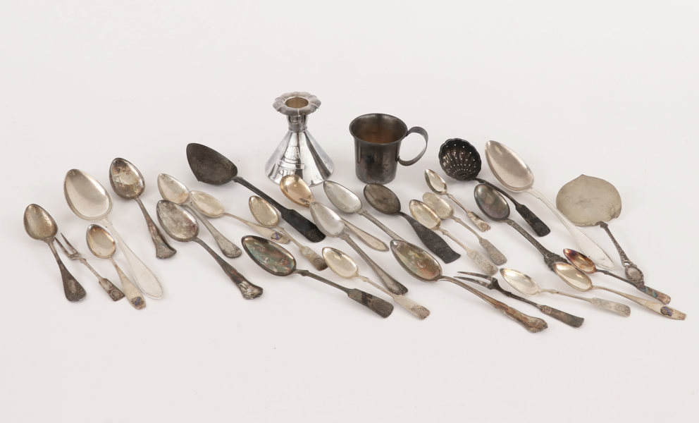 Parti silverföremål, mestadels Finland