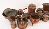 Parti kopparföremål, bl.a. 1800-tal