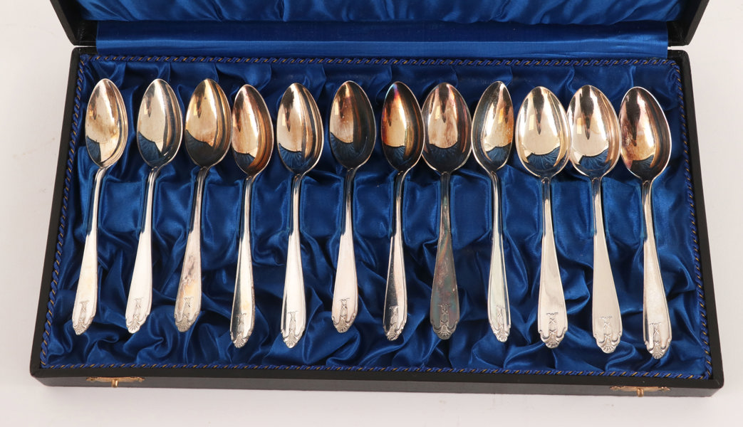 Kaffeskedar 12st, silver, "Vasa"