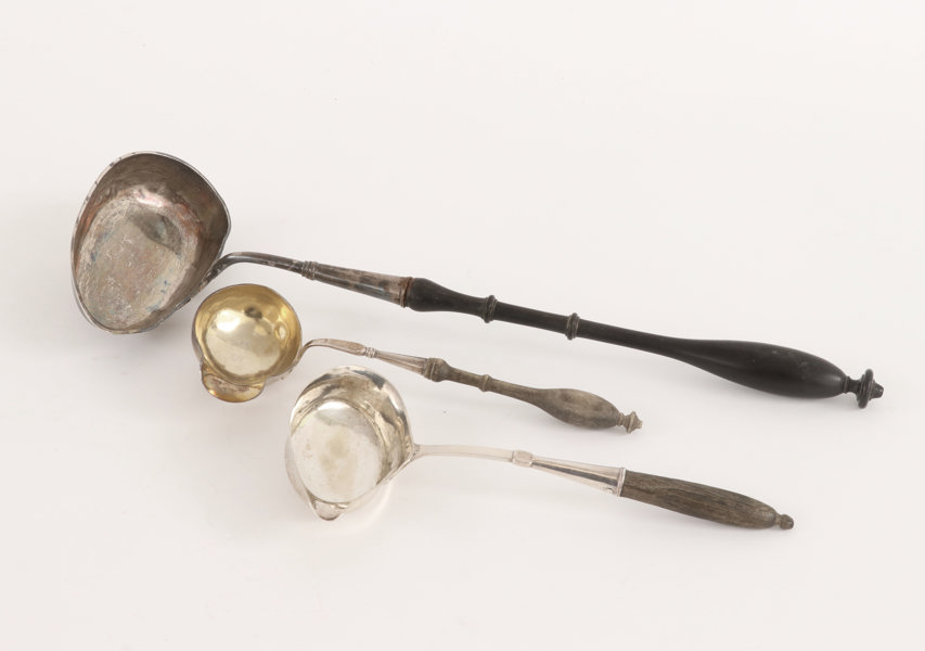 Sopp- och såsslevar 3 delar, silver, 1800-tal