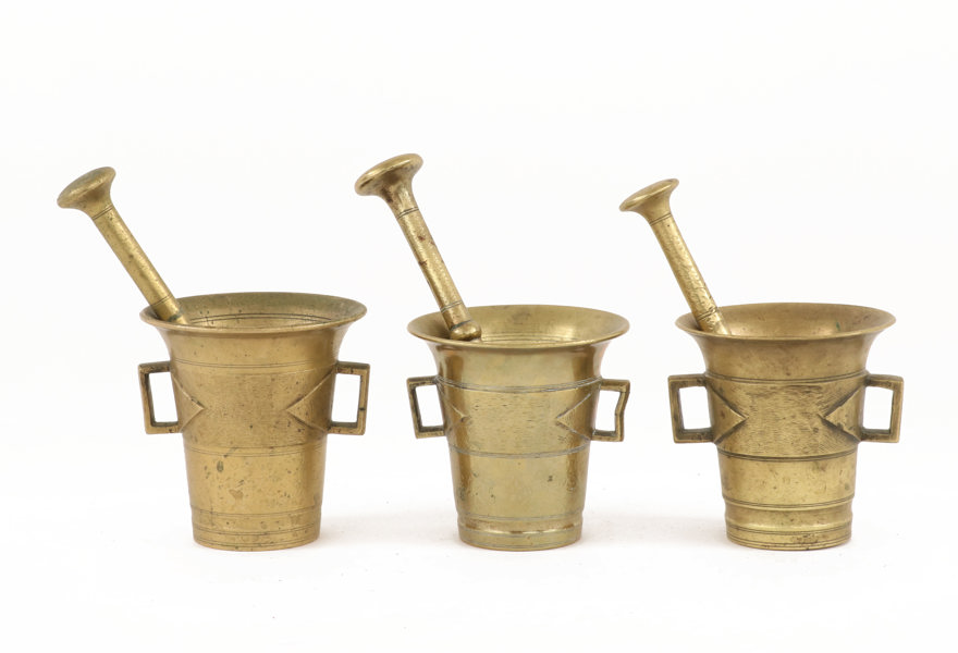 Mortlar med stöt 3st, 1800-tal