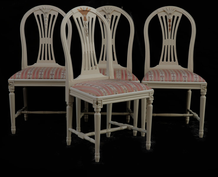 Stolar 4st, gustaviansk stil, 1900-talets andra hälft