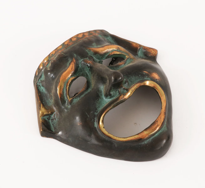 Dekorationsmask i brons, 1900-tal
