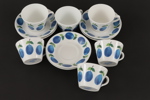 Kaffekoppar med fat 6st, "Prunus", Stig Lindberg för Gustavsberg