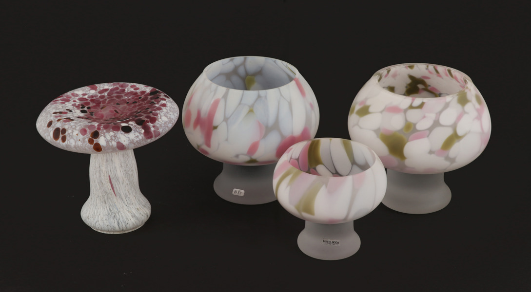 Konstglas 4 delar, Monica Backström för Boda/Kosta Boda