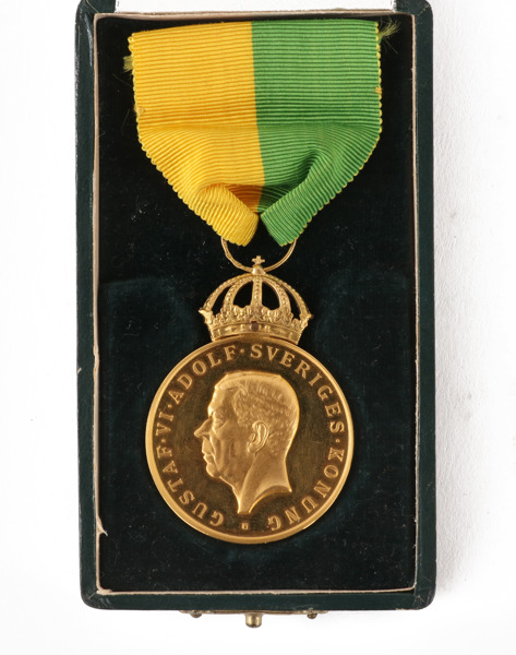 Guldmedalj, Kungliga Patriotiska Sällskapet, Gustaf VI Adolf, daterad 1955