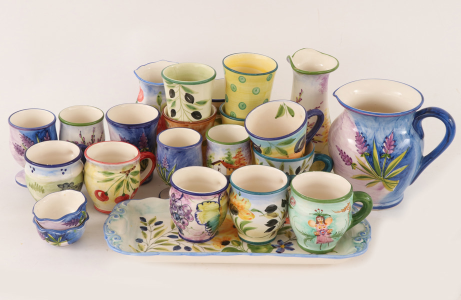 Servisdelar 25st, Lena A. Linderholm samt muggar 2st, Nittsjö