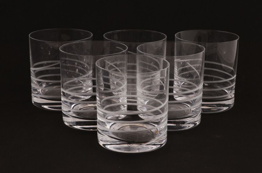 Whiskeyglas 6st, "Circle", Martti Rytkönen för Orrefors
