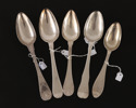 Matskedar 5st, silver, 17/1800-tal