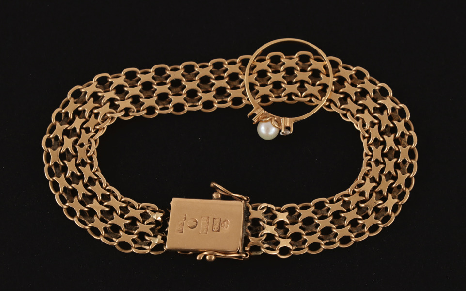 Smycken 2 delar, 18k