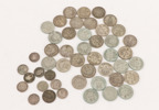 Parti svenska silvermynt, bl.a. 1800-tal
