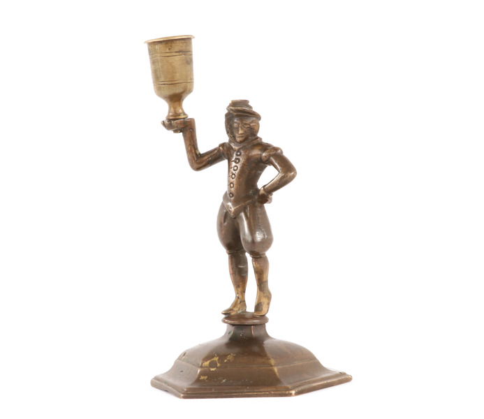 Ljusstake, så kallad "Landsknecht-leuchter", troligen 15/1600-tal