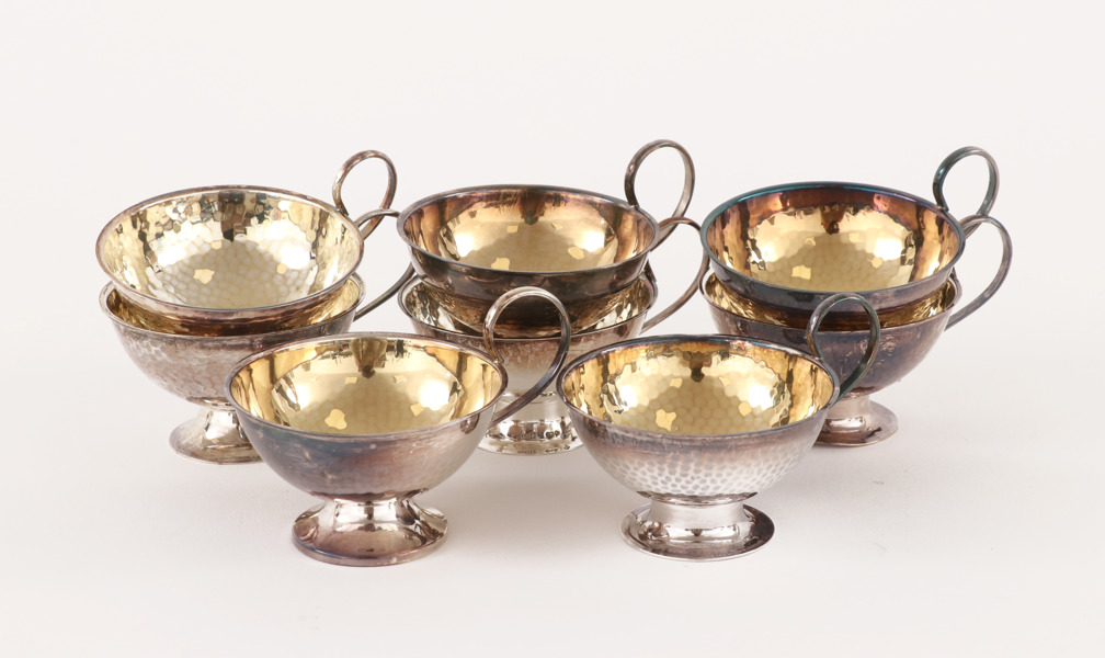 Punschmuggar 8st, silver, 1900-tal