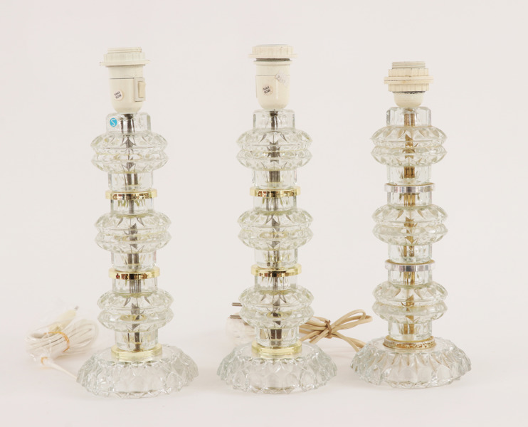 Bordslampor 3st, 1900-talets andra hälft