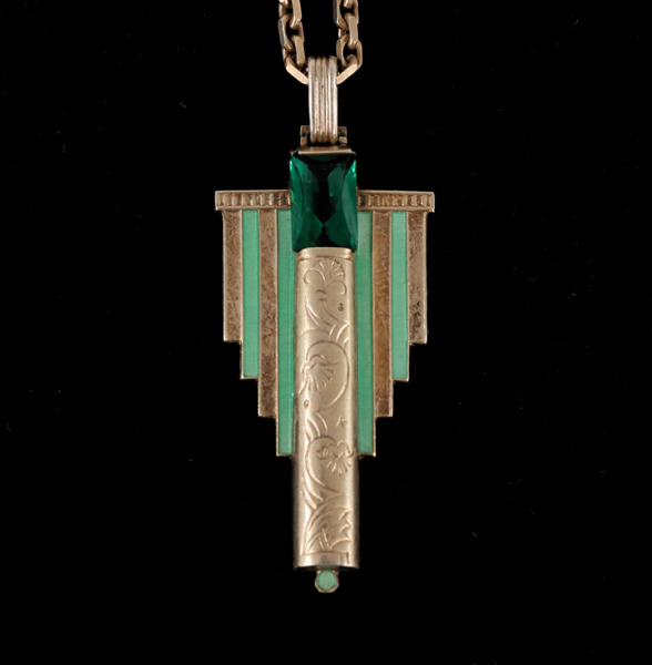 Halsband med hänge, sterlingsilver, art deco stil, Norne, Norge