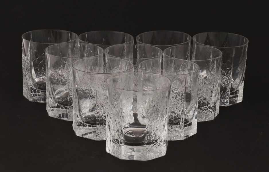Whiskeyglas 10st, "Kalinka", Timo Sarpaneva för Iittala