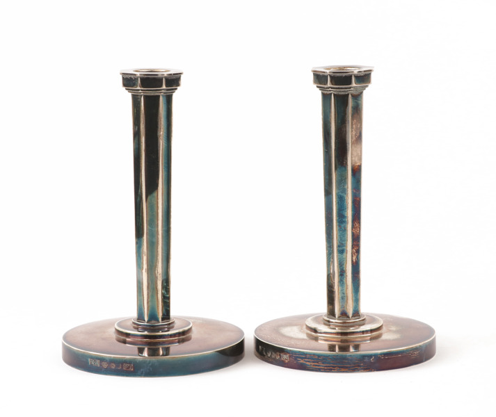 Ljusstakar ett par, silver, K.Andersson, Stockholm, 1952