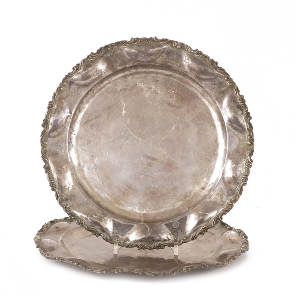 Tallrikar ett par, sterlingsilver, Mexiko, 1900-tal