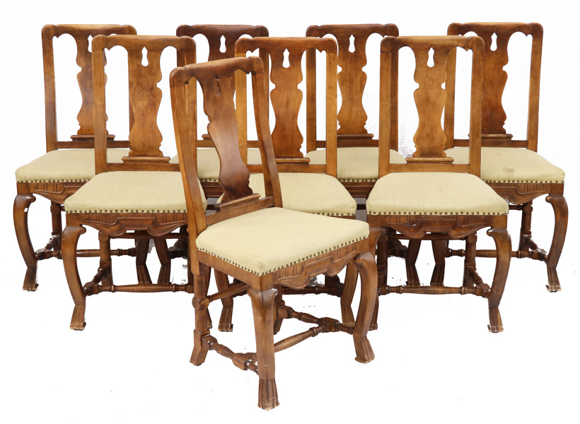 Stolar 8st, senbarockstil, 1900-tal