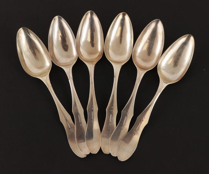 Matskedar 6st, silver, 1822