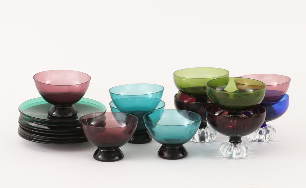 Färgat glas 18 delar