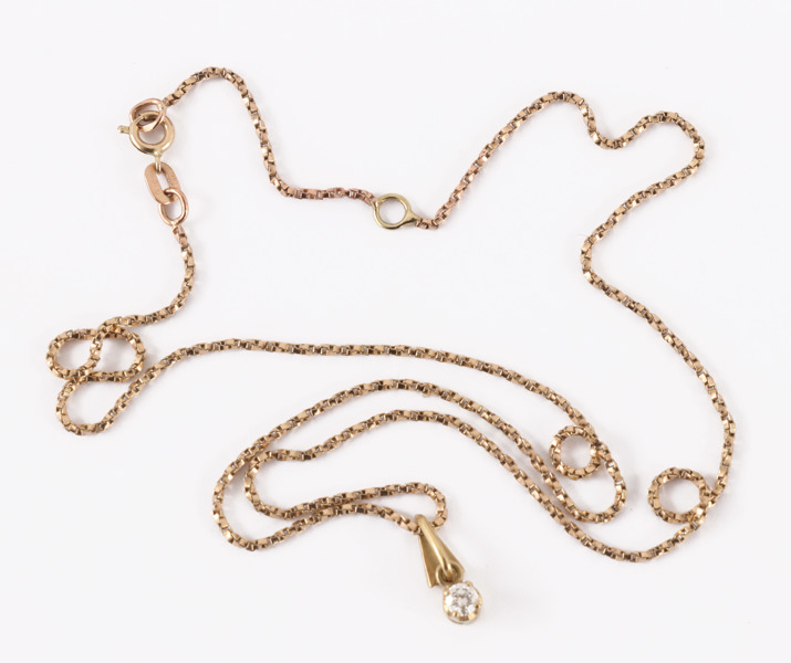 Halsband med hänge, 14k