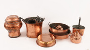 Parti kopparföremål, bl.a., 1800-tal