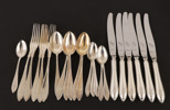 Bestickservisdelar, silver, "Svensk Spets"