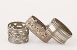Servettringar 3st, silver/nysilver