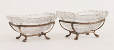 Saltkar ett par, silver och glas, 1900-tal