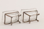 Saltkar ett par, silver och glas, 1900-tal