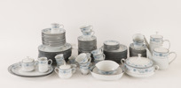 Mat-, te- och kaffeservisdelar, "Blue Hill", Noritake, Japan