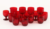 Glas 15 delar, troligen Reijmyre