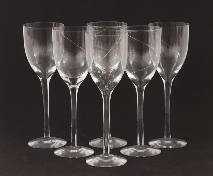 Vitvinsglas 6st, "Line", Anna Ehrner för Kosta