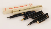 Reservoarpennor 3st, varav två med spets i 14k