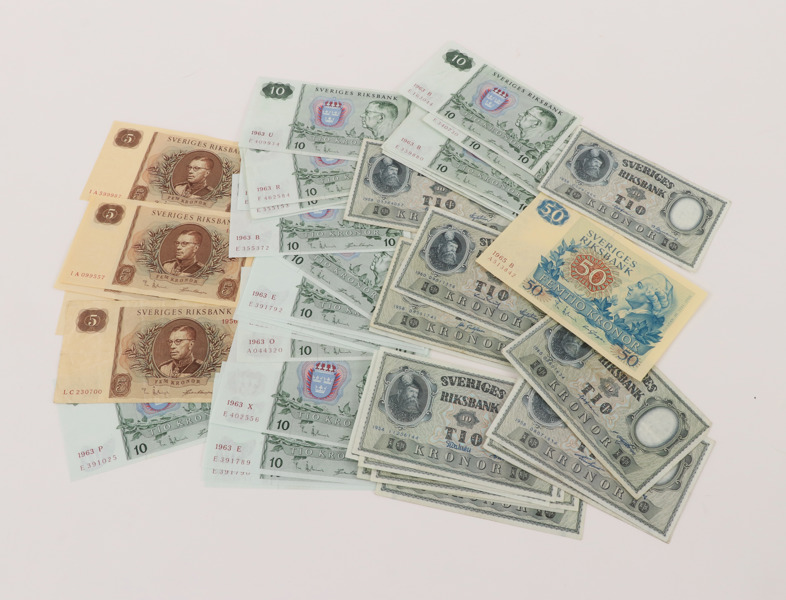 Äldre svenska sedlar 46st