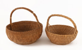 Flätade korgar 2st, allmoge, 1800-tal