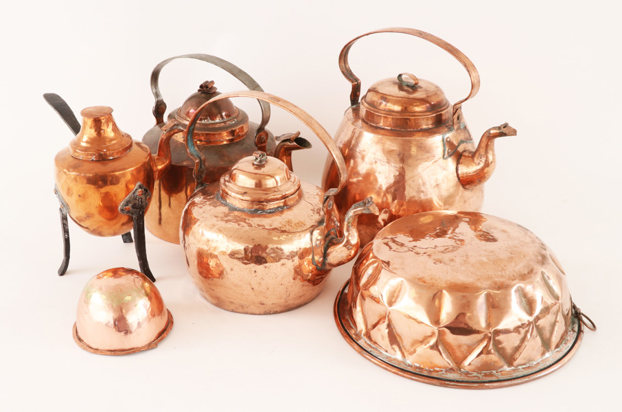 Koppar 6 delar, mestadels 1800-tal