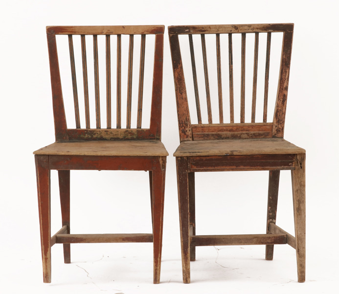Stolar ett par, allmoge, Leksandsmodell, 1800-tal
