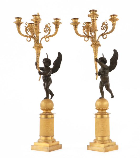 Kandelabrar ett par, empire, Frankrike, 1800-talets början