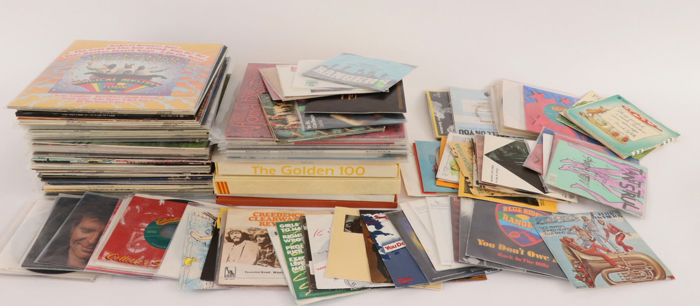 Parti LP-skivor och singlar