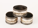 Servettringar 3st, silver