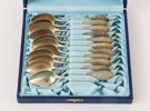 Kaffeskedar 11st, silver, "Tornedal"