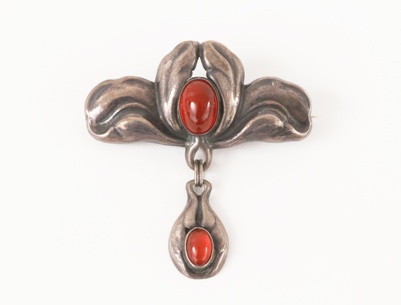 Brosch i silver, jugend, Bernard Hertz, 1917