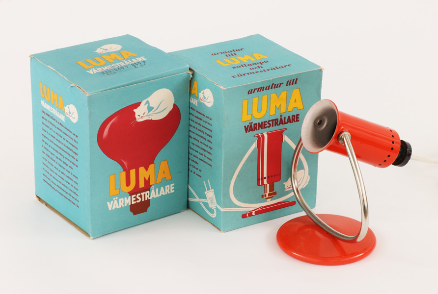 Värmestrålare med lampa, LUMA, omkring 1900-talets mitt