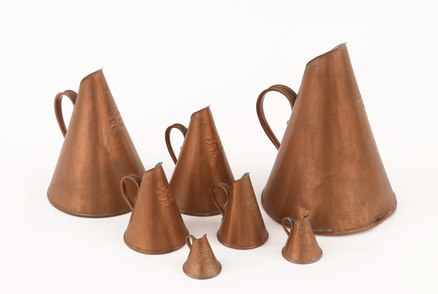 Måttkannor 7st, 1900-tal