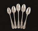 Teskedar 5st, silver, 17- samt 1800-tal
