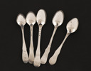 Teskedar 5st, silver, 17- samt 1800-tal