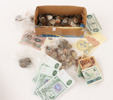 Parti mynt och sedlar, bl.a. USA
